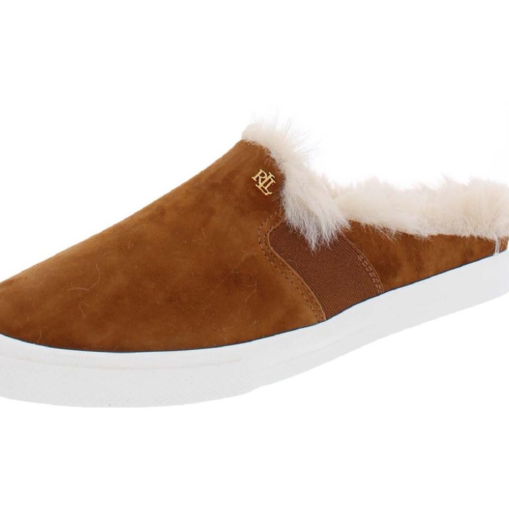 Lauren Ralph Lauren Jinny Mule Slip‑On Faux Fur Mules Size 9
